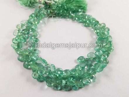 Mint Apatite Far Faceted Heart Beads